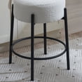 thumbnail image 5 of 24" Modern Round Bar Stools Set of 2,Contemporary Upholstered Barstools with Black Legs,Counter Height Bar Stools for Kitchens, Coffee Shops and Bar Stores,Beige, 5 of 7