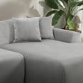 thumbnail image 5 of Chapman Corduroy Fabric Living Room Right Sectional Sofa in Light Gray, 5 of 6
