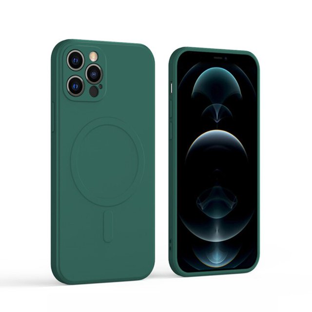 Estuche magnético para iPhone 14 13 12 11 Pro XS Max X Cubierta de protección completa Carga inalámbrica magnética a prueba de golpes para iPhone 12 Mini Tan Jianjun unisex