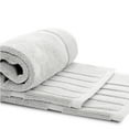 thumbnail image 2 of White Classic Hotel Collection Absorbent Cotton Bath Mats, Spa Reversible Floor Towels, not a Bathroom Rug, Silver Gray, 22 x 34, 2 Pack, 2 of 8