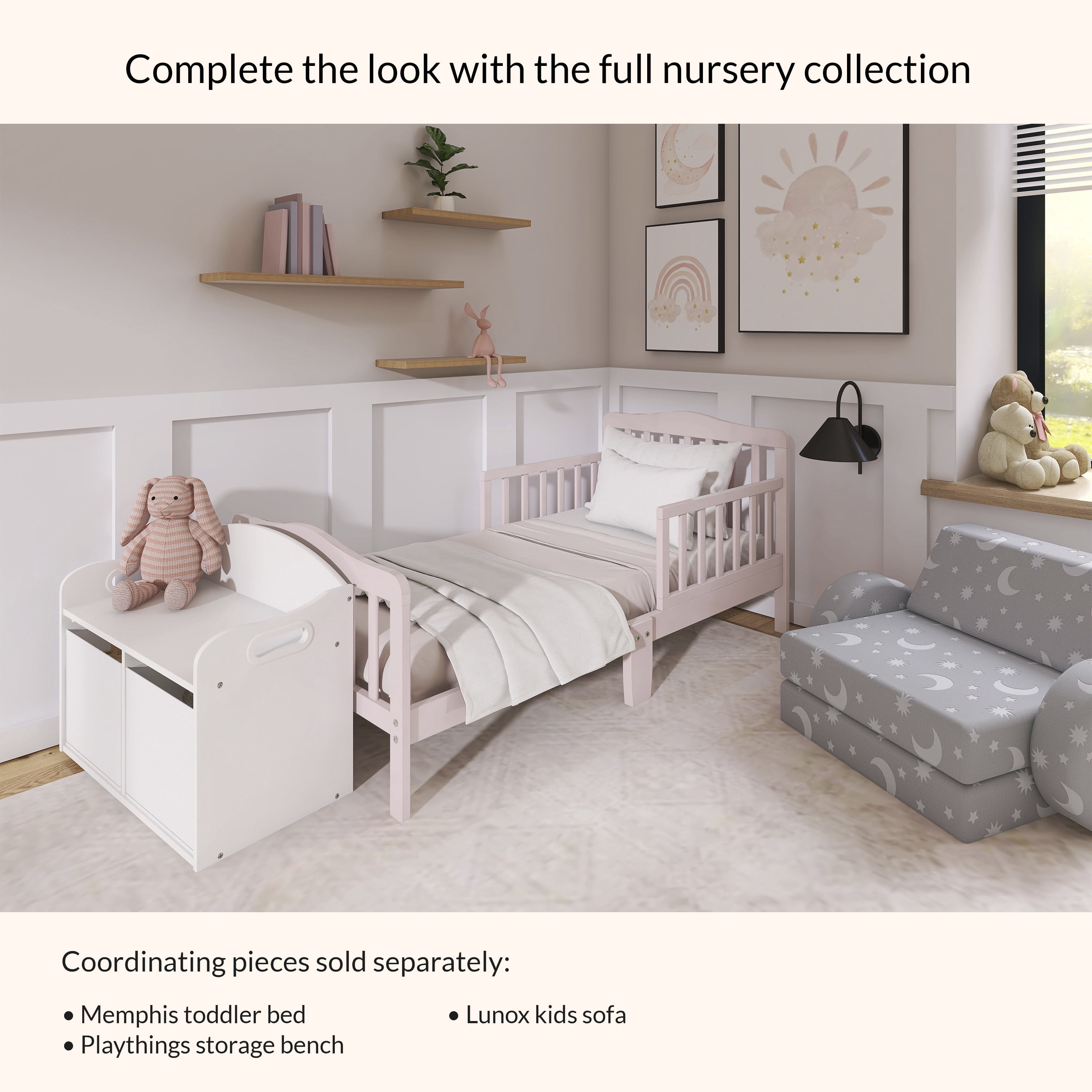 Dream On Me Classic Design Toddler Bed, Pink