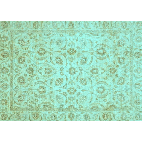 Ahgly Company Indoor Rectangle Oriental Light Blue Traditional Area Rugs, 3' x 5'