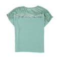 thumbnail image 2 of Alfani Womens Printed Velvet Dolman Blouse, Green, X-Large, 2 of 2