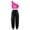 Hot Pink, variant on Kids Girls Hip Hop Dance Outfit Shiny Sequins Ruffles Trim Crop Top with Jogger Pants Dance Suit Hot Pink 6