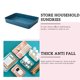 thumbnail image 5 of Caja de almacenamiento Rectangular de plástico Cajón de escritorio Estuche de cosméticos Organizador de papelería Contenedor de calcetines Almacenamiento y organización del hogar azul marino L Billuyoard HA003019-12, 5 of 6