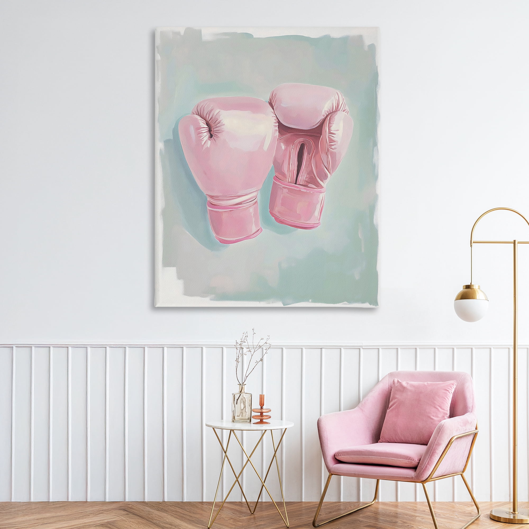 Stupell Industries Feminine Pink Boxing Gloves Canvas Wall Art, design by The Prints Vibe