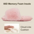 thumbnail image 5 of LongBay Women's Fuzzy Faux Fur Memory Foam Cozy Flat Spa Slide Slippers Comfy Open Toe Slip On House Shoes Sandals, 5 of 7