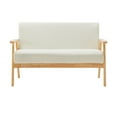 thumbnail image 6 of Gala 3 Piece Loveseat and Chair Set Ivory Fabric Espresso Wood Frame, 6 of 7