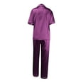 thumbnail image 3 of Purple Women Satin Pajamas, Polyester Women'S Pajamas, Short Sleeve Matching Pajamas for Couples, Plus Size Pajamas for Women, Womens Pajamas Set, Valentine's Day Sleepwear Plus Size Pajama Set, 3 of 7