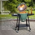 thumbnail image 3 of SUNJOY 20 inch Charcoal Grill, Egg-shaped Outdoor Grill with Pizza Stone, Ultimate BBQ Grill and Smoker with Wheels, Green, 3 of 12