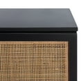 thumbnail image 7 of SAFAVIEH Zadie 2 Shelf Rattan Sideboard, Black With Natural Rattan/Gold Legs (54 in. W x 15 in. D x 33 in. H), 7 of 7