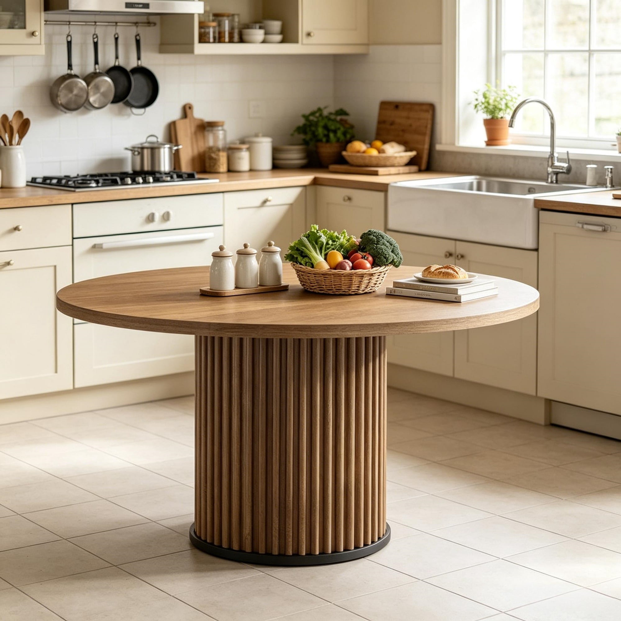 Round Dining Table, Seats 6