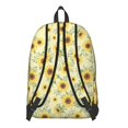 thumbnail image 3 of Sunflower and Leaf Yellow Pattern Backpack for School, Cute School Bag with Adjustable Shoulder Straps and Padded Back, 15.7"x11.8"x5.5", 3 of 5