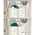 thumbnail image 4 of Tie Up Valance Curtain for Kitchen, Mid Century Boho Gold Plant Leaves Rod Pocket Short Curtains Adjustable Tie-Up Shade Valances, Abstract Arch Stripe Window Treatment for Bathroom Living Room Bedroom, 4 of 7
