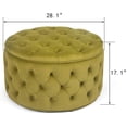 thumbnail image 4 of Homebeez Round Storage Ottoman Button Tufted Footrest Stool Coffee Table Children Sofa Stool,Yellow, 4 of 8