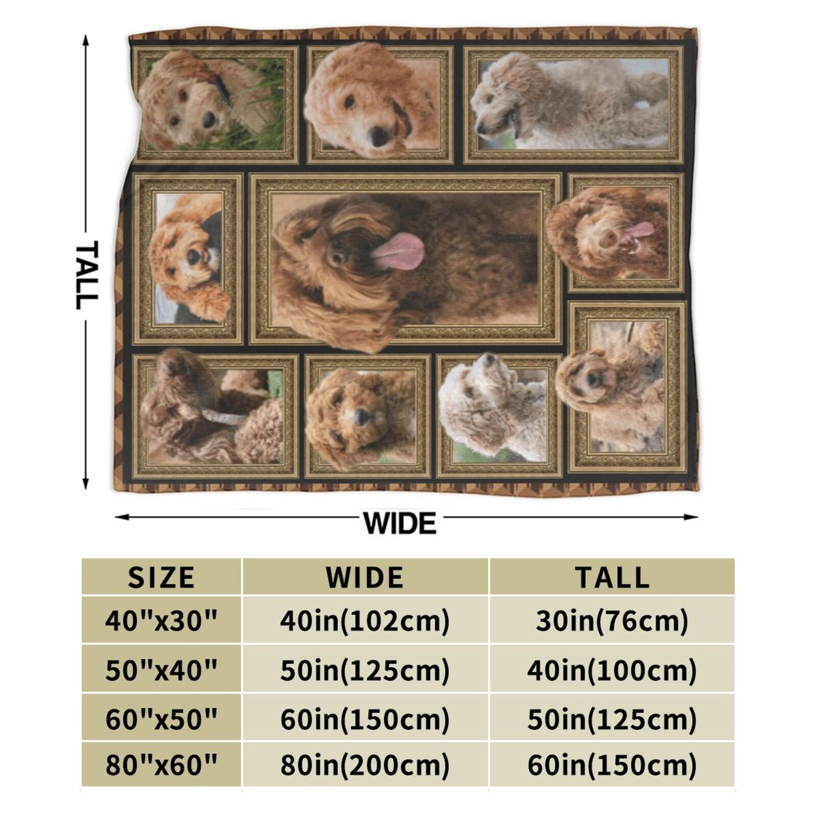 Wijzvio Abradoodle Dog Throw Blanket Soft Fuzzy Fleece Blanket For Couch Bed Living Room Decoration 50"X40"
