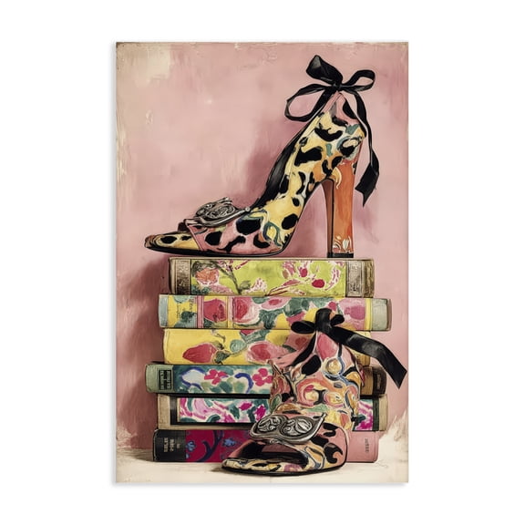 Stupell Industries Art Deco On My Feet Heels & Books Canvas Art, 16 x 24, by Annabelle Hall