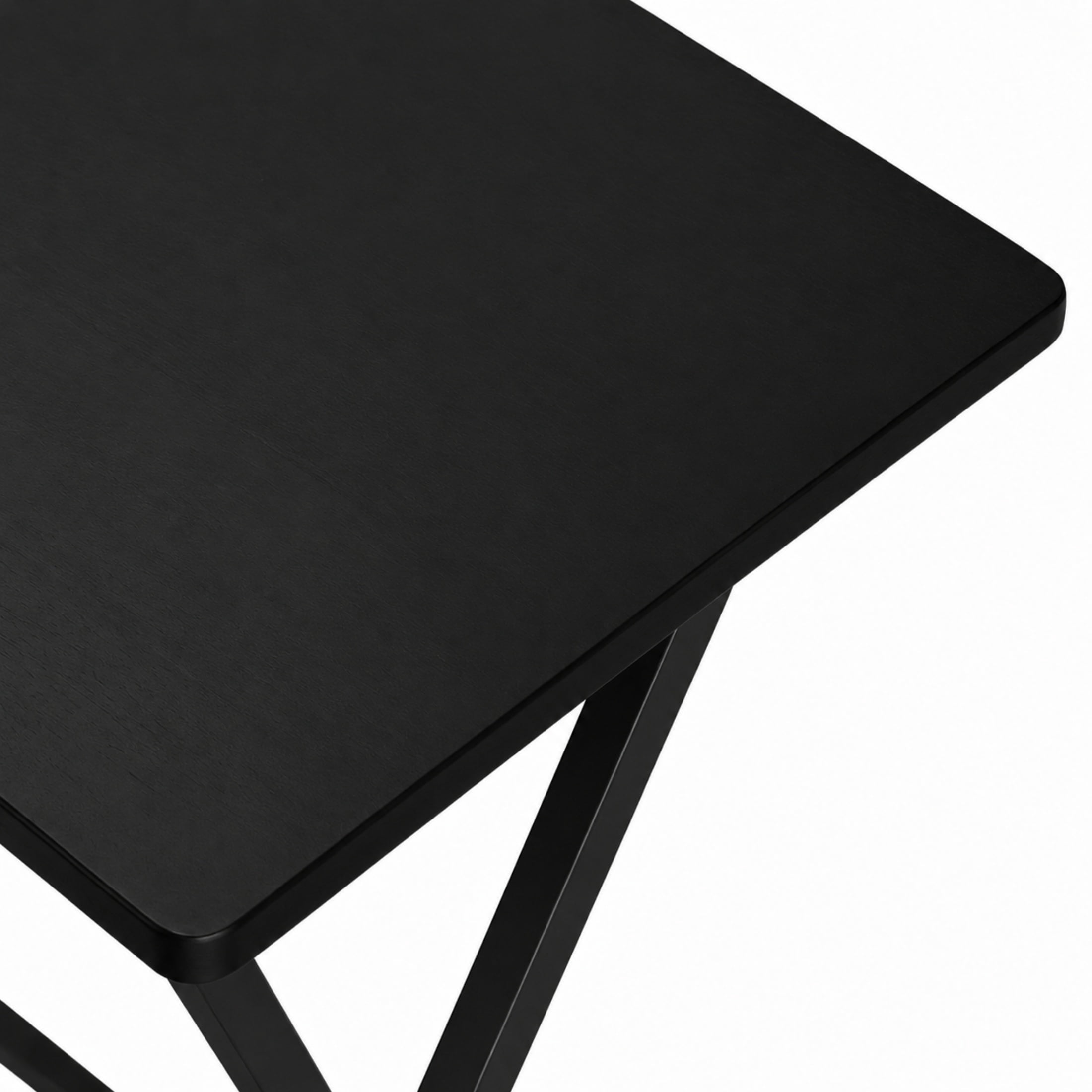 (4 pack) Mainstays Solid Rubberwood Folding TV Tray Tables, Set of 2, Black