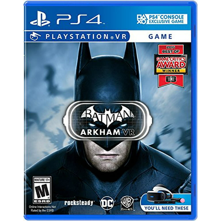 historie padle bille Sony PlayStation VR Batman Starter Bundle 4 items: VR,motion, camera and vr  game disc- batman Arkham VR - PlayStation4 - Walmart.com