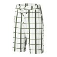 thumbnail image 4 of Pxiakgy mens shorts Men Casual Plaid Printed Business Mid Waist Stretch Drawstring Shorts With Pockets Men Casual Shorts Green + XXL, 4 of 6