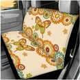thumbnail image 3 of HUIACONG Butterfly Seat Covers for Cars for Women Full Set Hippie Flower Car Accessories 14 Pcs Including Steering Wheel Cover Seat Belt Covers Arm Rest Cover Coasters Headrest Cover Keychain, 3 of 5