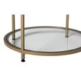 thumbnail image 5 of Studio Designs Cambre à la Maison 2 Niveaux Moderne 26" Bout Rond/sidetable en Or/verre Clair, 5 of 5