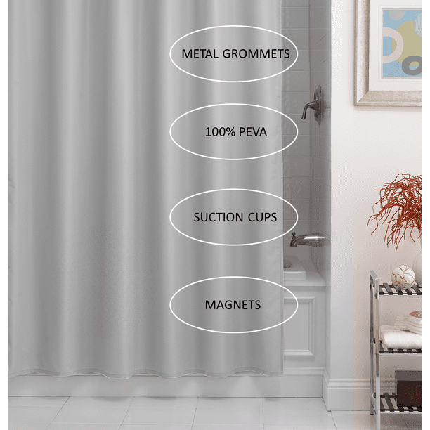 Better Homes And Gardens Shower Liner, Extra Heavy Duty Shower Curtain Liner With Suction Cups