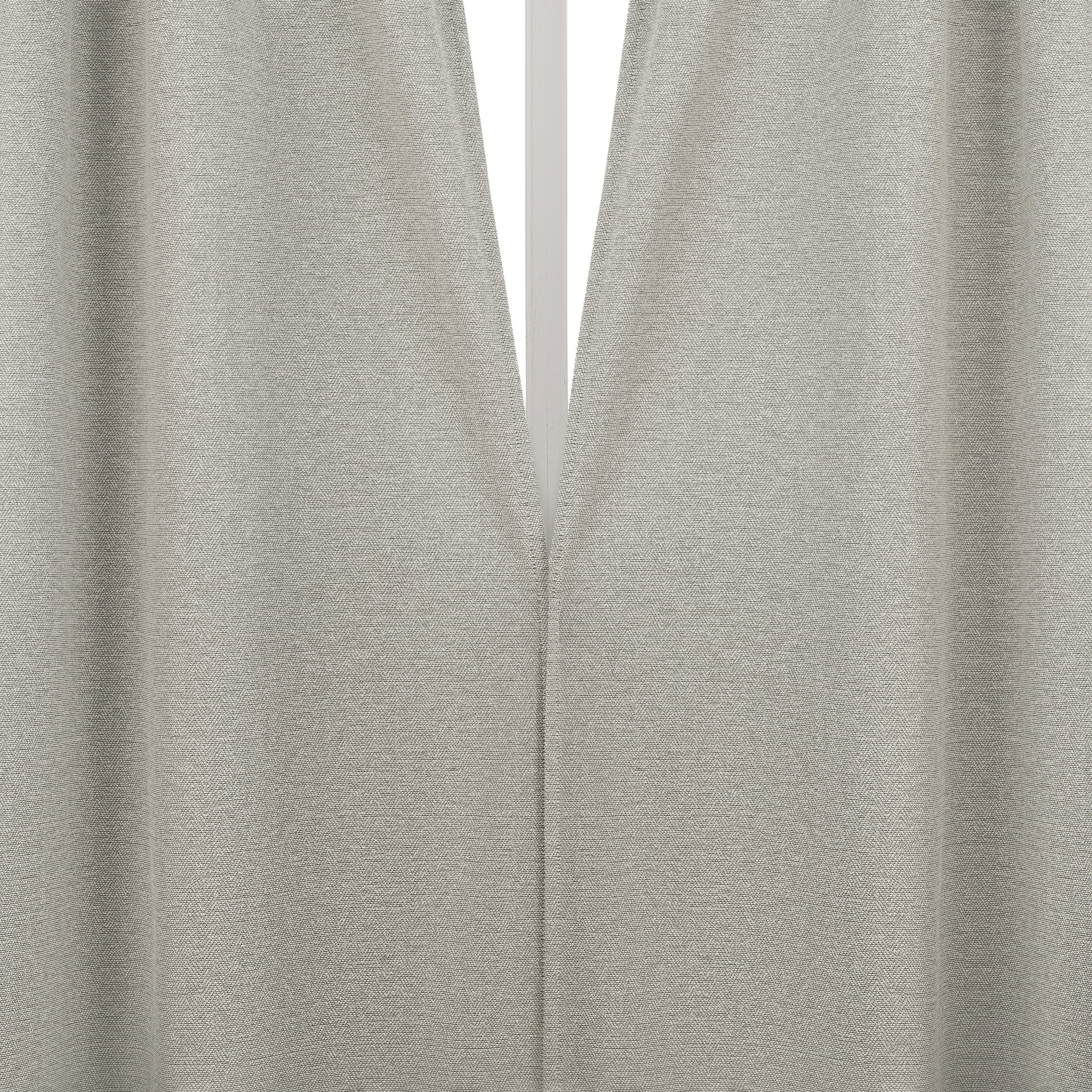 Sun Zero Prescott 2-pack Herringbone Magnetic Closure 100% Blackout Rod Pocket Curtain Panel Pair, 37"W x 84"L, Pearl
