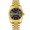 thumbnail image 2 of Resicozy Casual Stainless Watchea for Men Big Face Quartz Watch Classic Numeral Case Dress Watch Gold with Black Face, 2 of 3