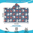 thumbnail image 2 of Blue Football Helmets and Balls Pattern Hooded Bath Towel，50"x30" for Ages 3 To 12 Kids, Quick Dry Lightweight Soft Microfiber Hood Beach Towel Cover Up for Kids, 2 of 7