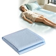 thumbnail image 2 of SUYOLL Ice Silk Cooling Bed Sheet Blanket Summer Breathable Soft Lightweight Smooth Throw Mat For Hot Sleepers Night Sweats Blue 245x225cm Queen Size, 2 of 9