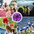 thumbnail image 6 of PET Cheerleading Pom Poms with Finger Holes for Sport Team Spirit Fun Dance Stage Events, Purple Silver 4 Pack, 6 of 6