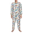 thumbnail image 3 of Naloa Stamp Men’s Pajamas Set - Long Sleeve Button Down Sleep Shirt and Pajama Bottoms Sleepwear Set-X-Large, 3 of 7