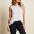 thumbnail image 5 of SwiftWear Women's Crew Neck Tank Top with Asymmetric Hem Cross Back Summer Sleeveless Casual Top Soft Stretch Everyday Wear​, 5 of 8