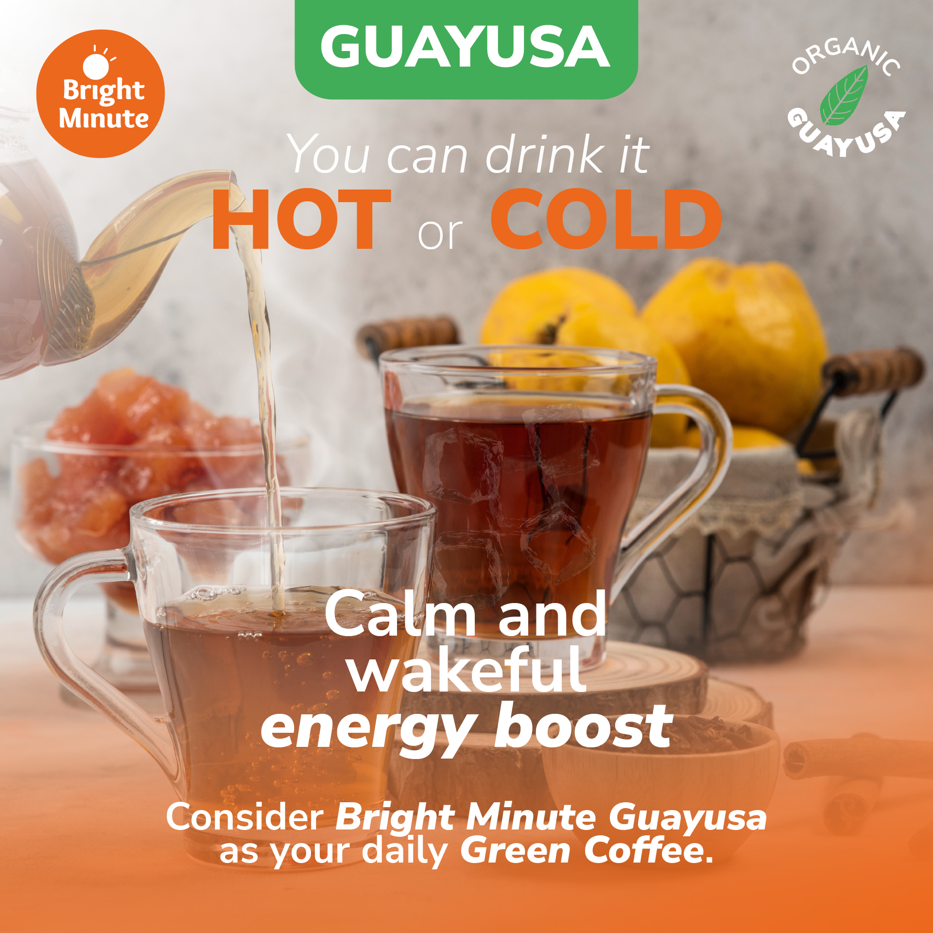 Bright Minute Guayusa infusion 50 teabags | Calm and Wakeful Energy Boost!