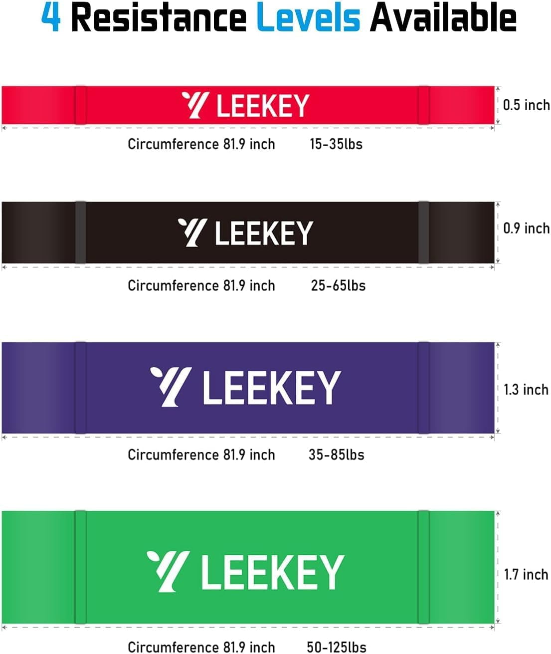LEEKEY Resistance Band Set Pull Up Assist Bands Stretch Resistance Band Exercise Bands Mobility Band Powerlifting Bands for Men and Woman Resistance Training Physical Therapy Home Workouts With Non sl...