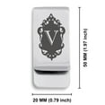 thumbnail image 2 of Stainless Steel Alphabet Letter V initial Classic Slim Money Clip Credit Card Holder, 2 of 2