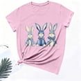 thumbnail image 4 of Haivin Easter Shirts for Women Happy Easter Bunny with Glasses Blouse Casual Graphic Spring Colorful Tops Tee, 4 of 6