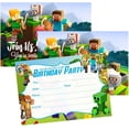 thumbnail image 2 of 24PCS Pixel Birthday Invitations,Pixelated Video Game Party Invitations Birthday Party Supplies Decoration (Invitations 5), 2 of 5