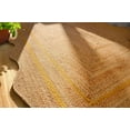 thumbnail image 4 of 2x15 Ft Yellow Border Jute Premium Scalloped Jute Rug – Handcrafted Natural Braided Carpet for Living Room, Bedroom, Entryway – Boho Home Decor, 4 of 5