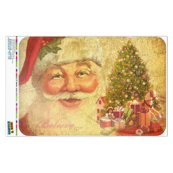 Christmas Holiday Retro Antique Santa Believe Home Business Office Sign