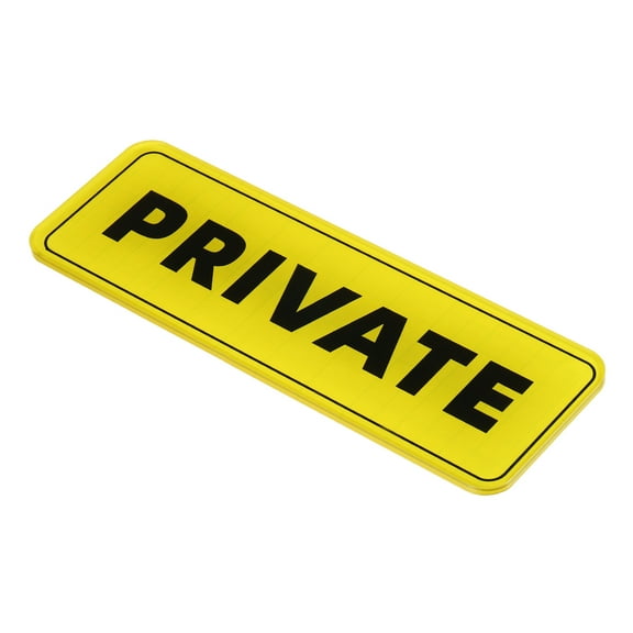 Uxcell 9"x3" Private Sign Acrylic Self Adhesive Door Sticker Wall Mounting Sign Yellow