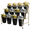 Black, variant on Flower Display Stand with 12 Buckets, 3 Layers Flower Cart Gold Metal Flower Bar Stand with Wheels, Moving Florist Bouquet Shelf for Weddings Florist Indoor Outdoor Patio Garden Living Room