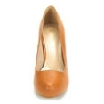thumbnail image 3 of DREAM PAIRS Women's New Classic Elegant Party Wedding Shoes Versatile Low Stiletto Heel Dress Platform Pumps Shoes TAN/PU TIFFANNY size 6.5, 3 of 6