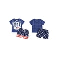 thumbnail image 2 of BemeyourBBs Toddler Baby Boy 4th of July Outfit Summer Patriot Fourth of July Clothes USA Letters Printed Short Sleeve T-Shirt Star Striped Shorts Set 2Pcs Independence Day Clothing, 2 of 9