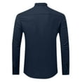 thumbnail image 4 of Sopiago Linen Shirts for Men Big and Tall Cotton Linen Shirts Casual Mens Button Down Shirts Long Sleeve Solid Color Long Sleeve Work Tops 2025 Fall Blouses Navy,4XL, 4 of 6