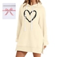 thumbnail image 2 of RUTAYY Women's Hoodies Comfortable Merry Christmas Print Dress Long Sleeve Midi Dresses with Pockets Holiday Trendy Tops, 2 of 7