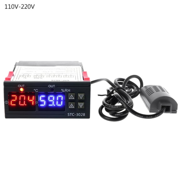 JUNTEX Digital Temperature & Humidity Controller Thermostat & Humidistat Duble Display AC 110V 220V 10A