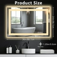 thumbnail image 6 of JIOABL 24X36 LED Bathroom Mirror with Lights, Anti-Fog, Dimmable, Backlit + Front Lit, Lighted Bathroom Vanity Mirror for Wall, Memory Function, Tempered Glass, Shatter-Proof, 6 of 7