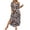 Leopard, variant on Women's Plus Size Leopard Print Short Sleeve Maxi Dress with Side Slit for Elegant Summer Wear 95% Polyester 5% Spandex